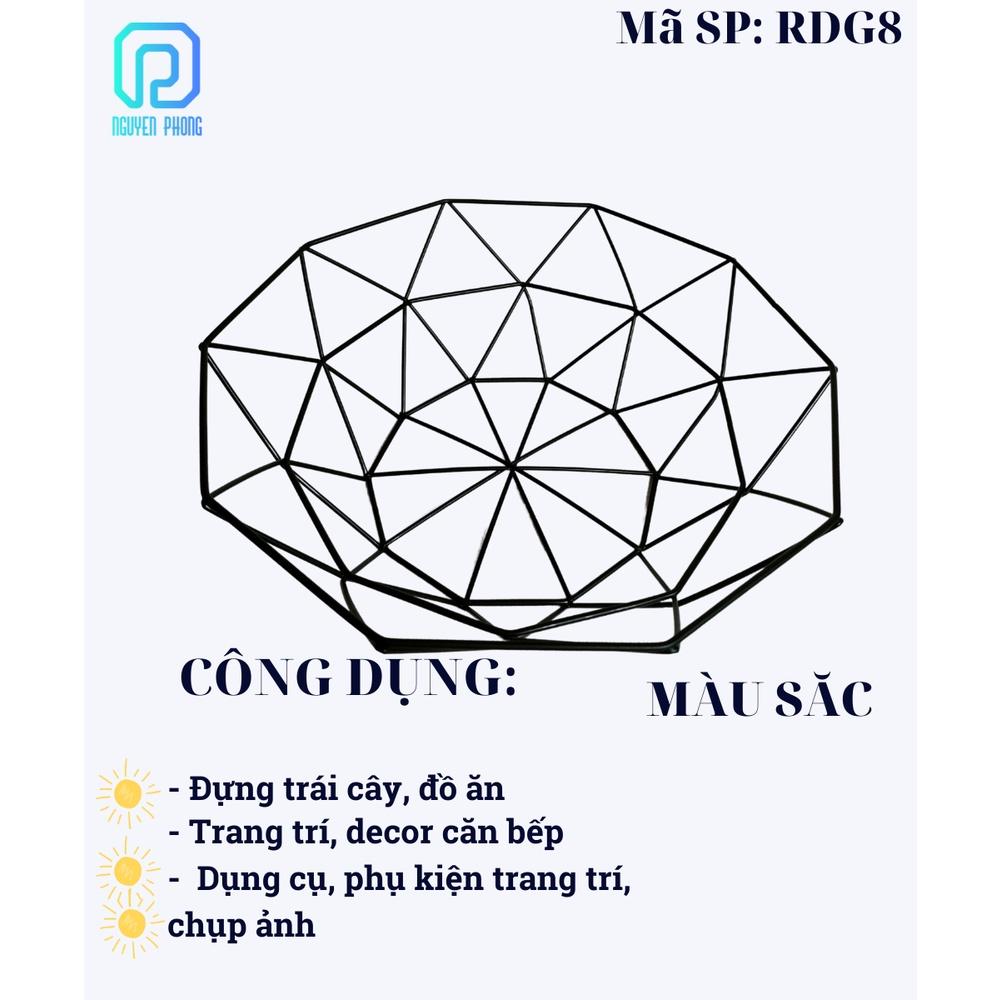 COMBO 2 Rổ sắt, rổ kim loại, giỏ sắt đựng trái cây đan lưới sắt làm phụ kiện trang trí nhà bếp