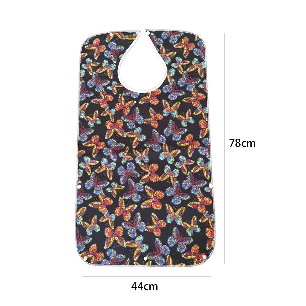 Mealtime Waterproof PVC Printing Cotton Adjustable Bib Crumb Adults Black