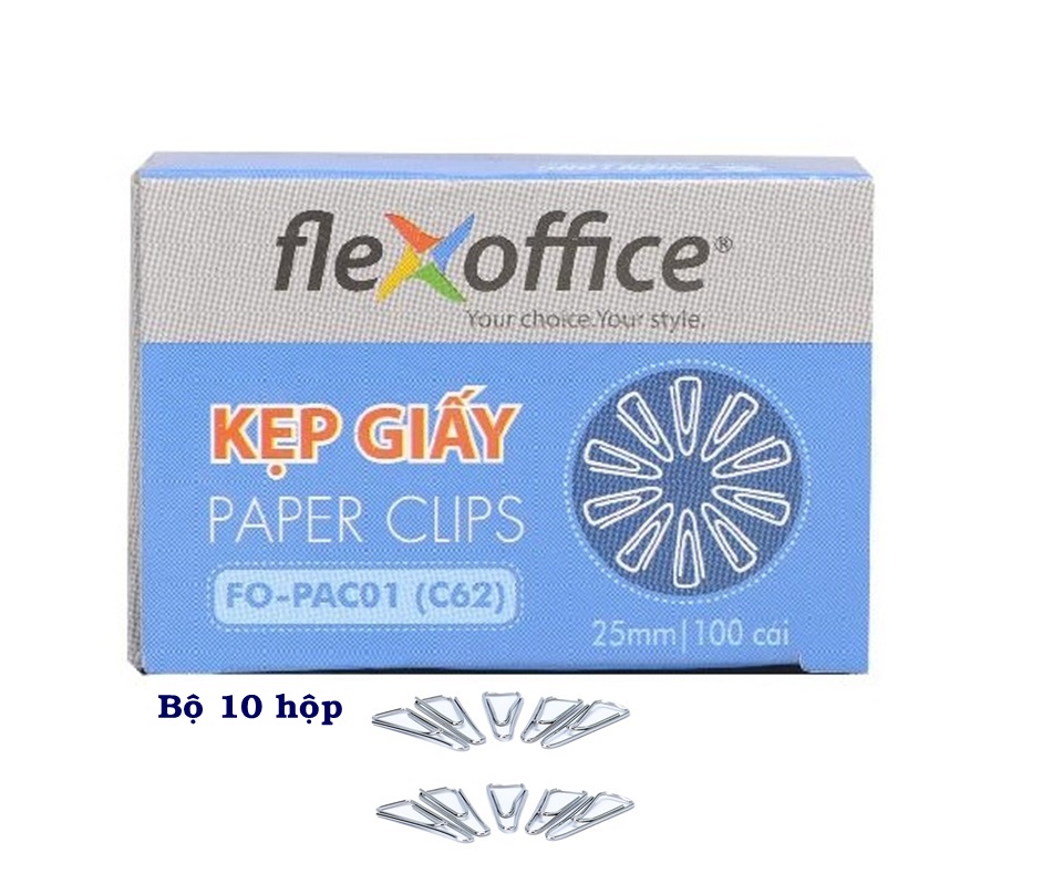 Bộ 10 hộp kẹp giấy FO-PAC01 (C62)