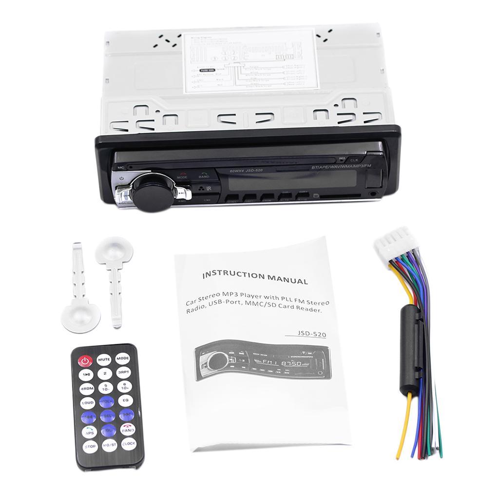 Car Audio Stereo MP3 Player JSD-520 Bluetooth In-Dash Stereo FM AUX Receiver