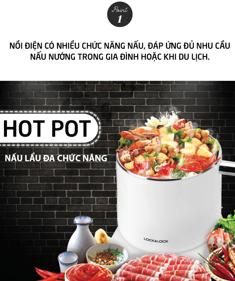 Nồi Điện Đa Năng Lock&Lock EJC141 - Hàng Chính Hãng