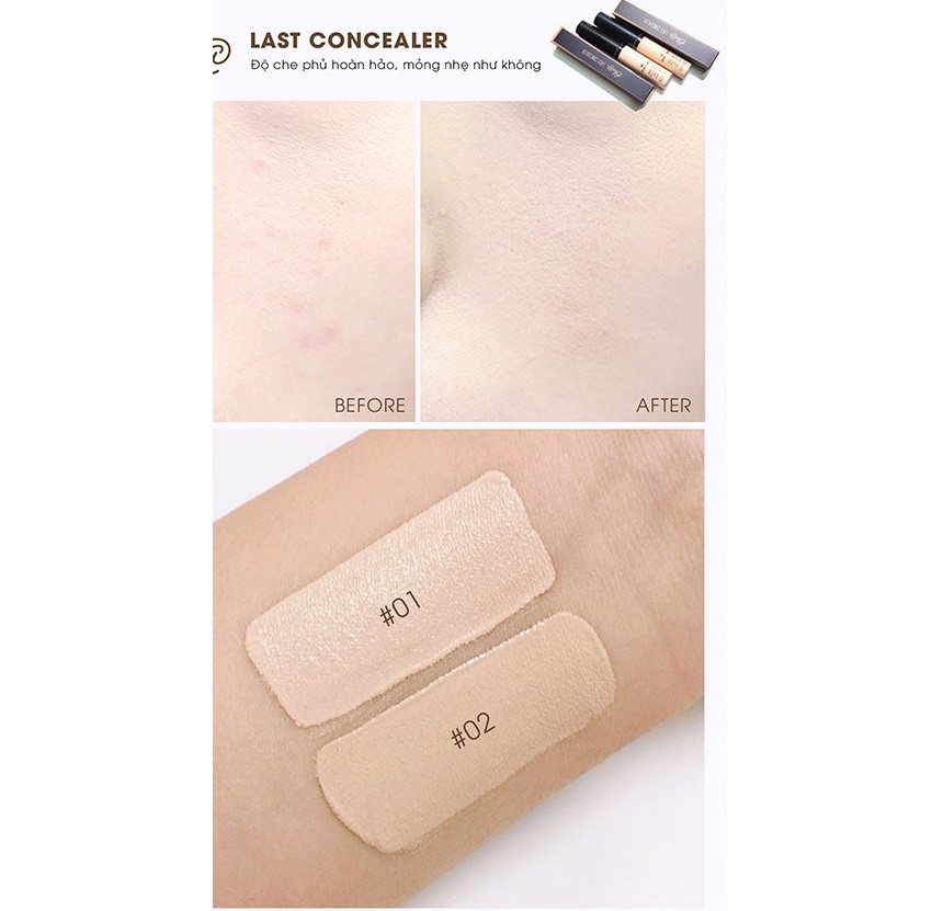 Che khuyết điểm Bbia Last Concealer 6.2g (2 màu)