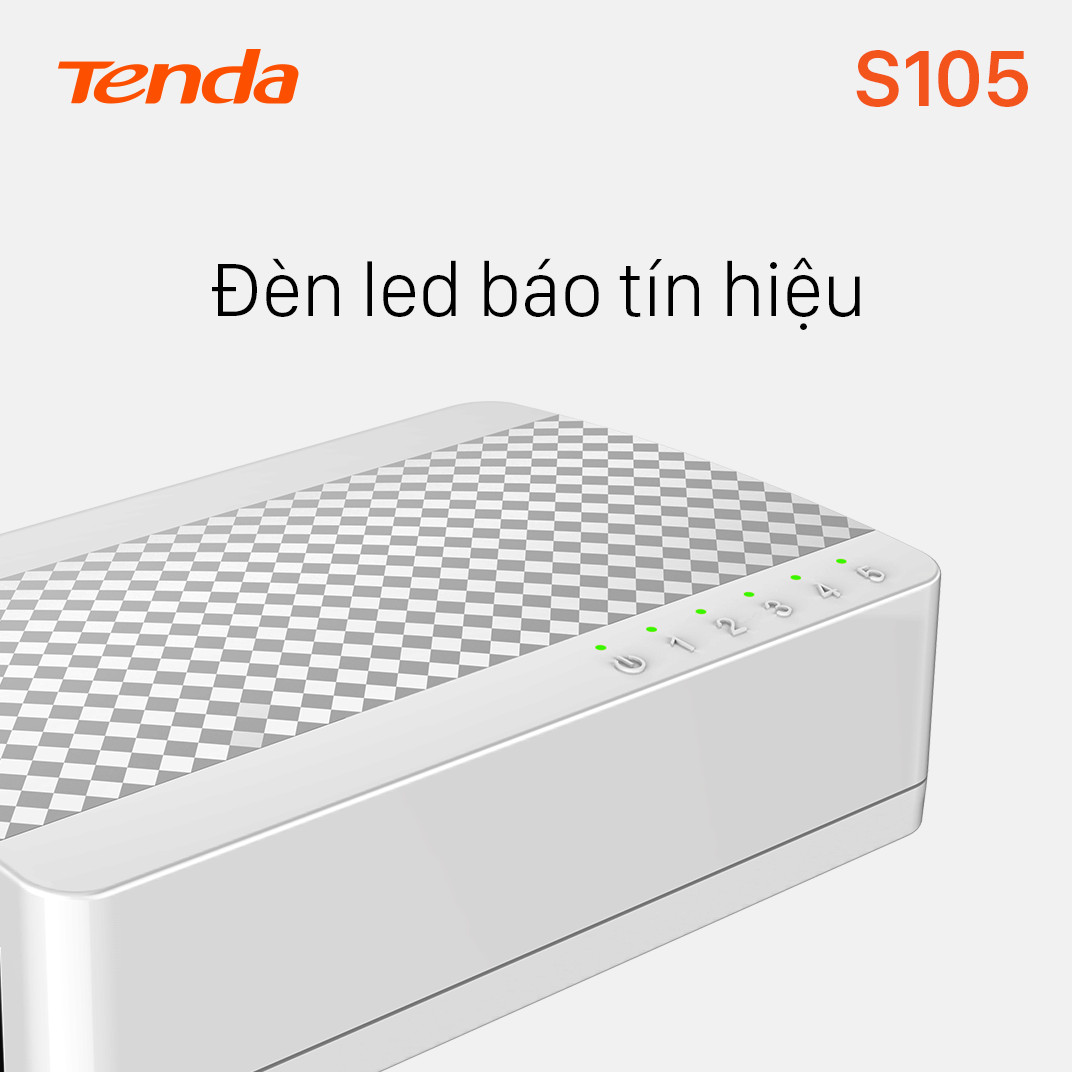 Hình ảnh Bộ chia mạng Switch Tenda S105 5 cổng Ethernet 100Mbps - Hàng Chính Hãng