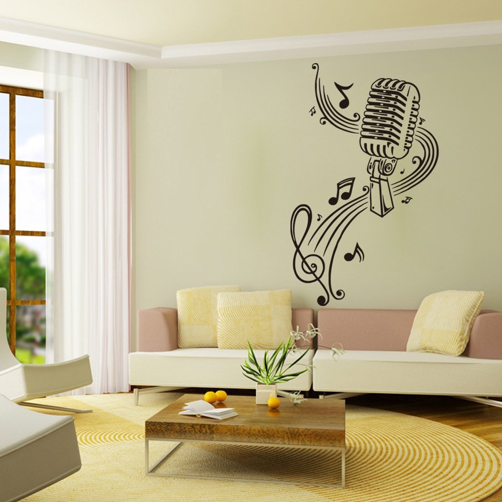 Decal dán tường âm nhạc thăng hoa cảm xúc trang trí phòng nhạc, studio ấn tượng, sang trọng