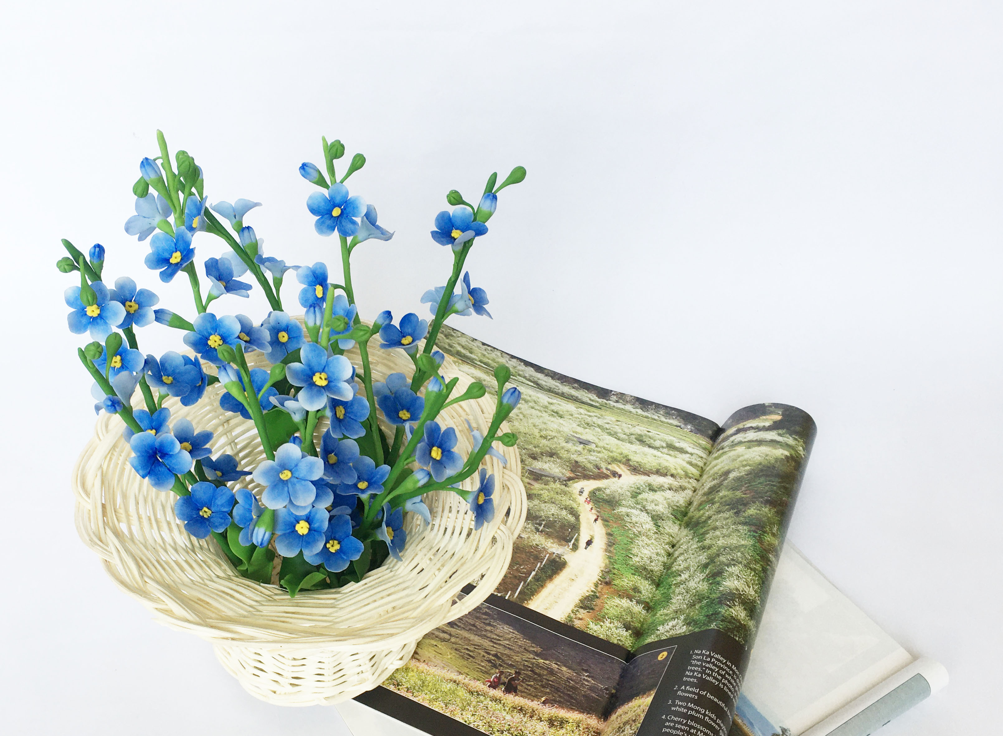 Lẵng hoa mây giỏ đan bằng mây tự nhiên KT M23xĐ13xC12cm  cắm hoa, decor, trang trí bằng mây
