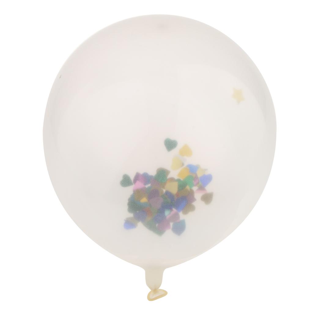 10 Clear Latex Balloons & Heart Confetti Wedding Birthday Party Decor 12in