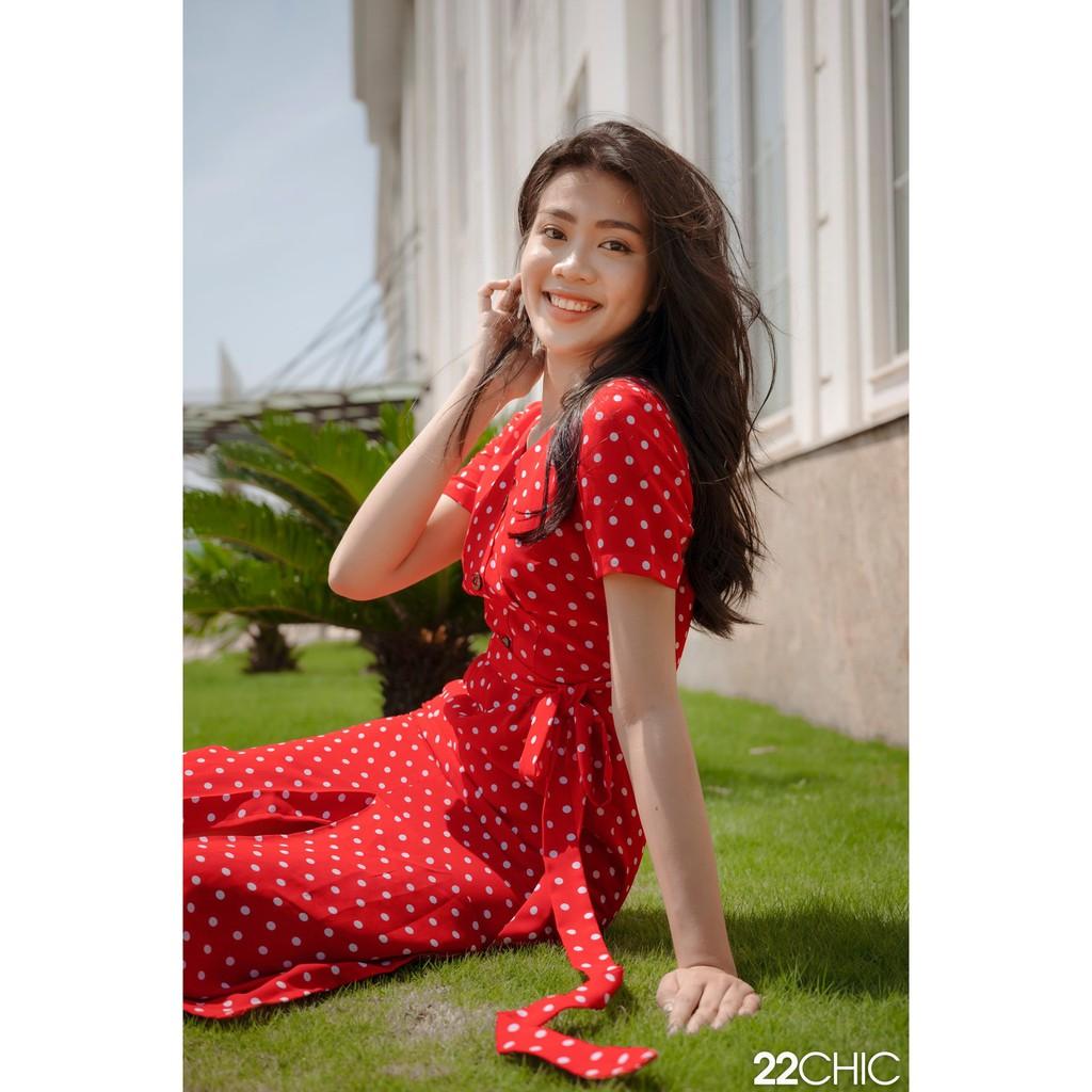 Váy chấm bi chiết eo tôn dáng Yoona Dress - 22CHIC