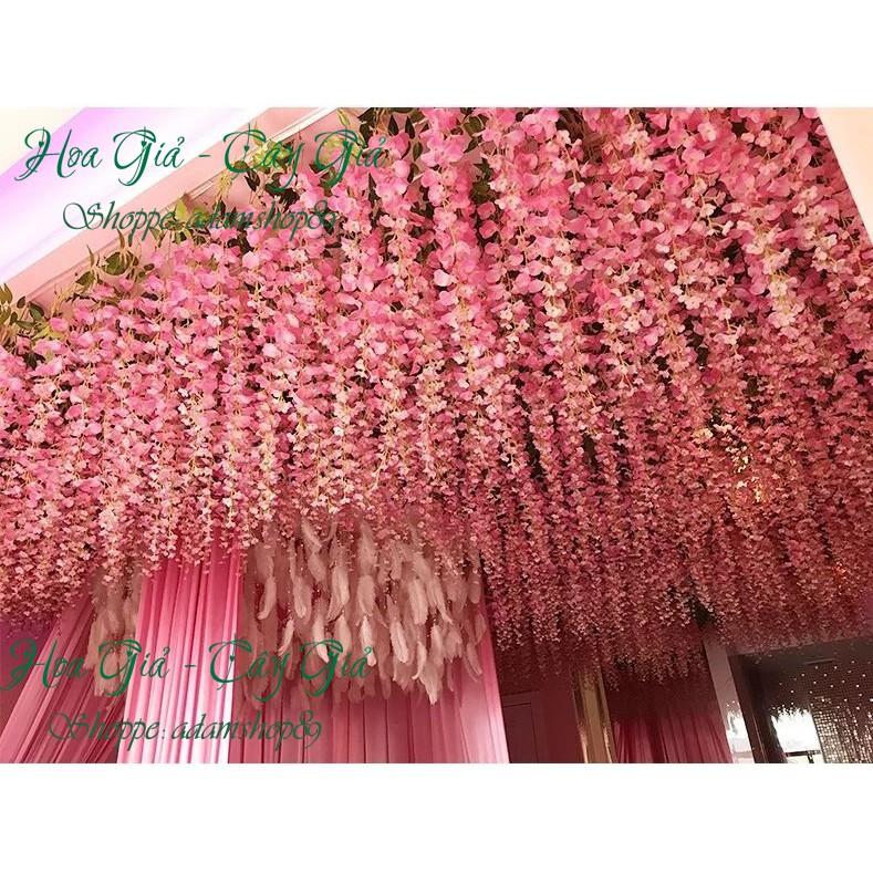 Hoa giả -  com 10 cành hoa Tử Đằng Cành Dài 115cm
