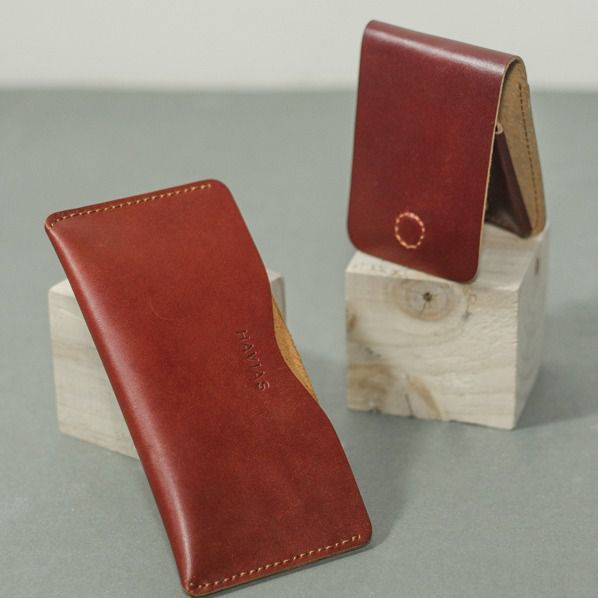 Couple Opmo &amp; Gerbera Handcrafted Wallet Red