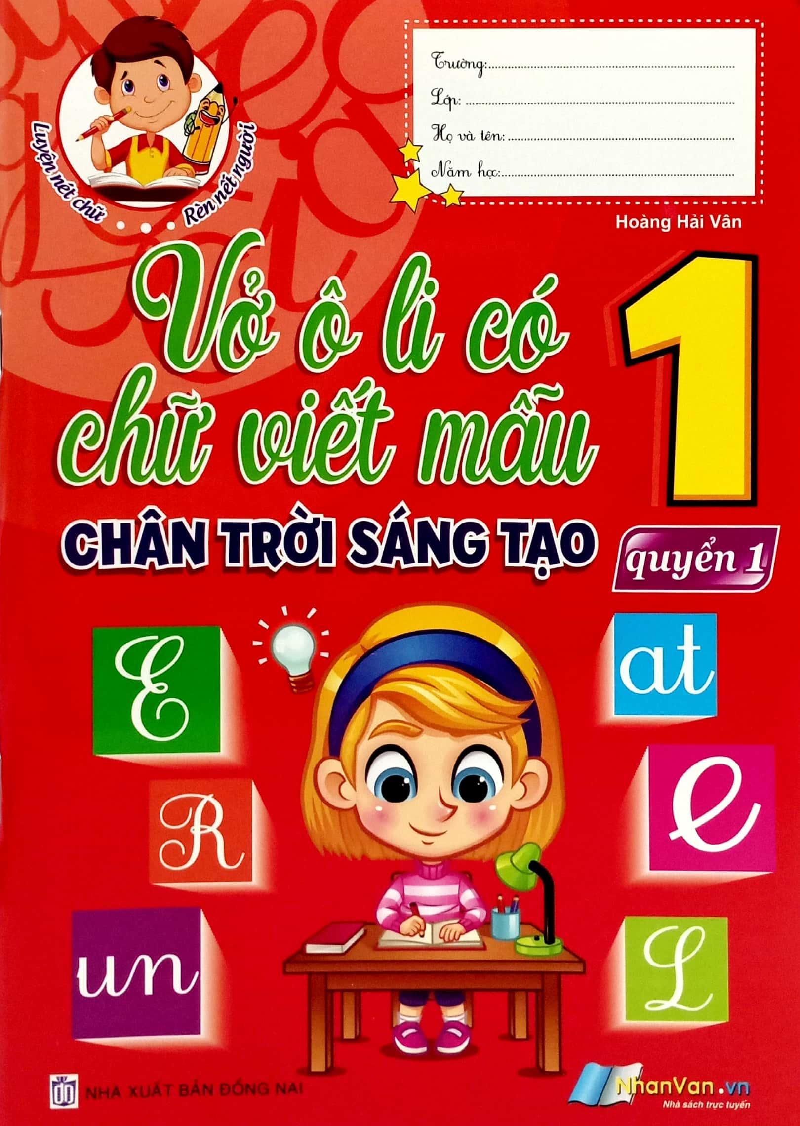 Sách - Vở Ô Li Có Chữ Viết Mẫu 1 - Quyển 1 (Chân Trời Sáng Tạo) (Tái Bản 2024)