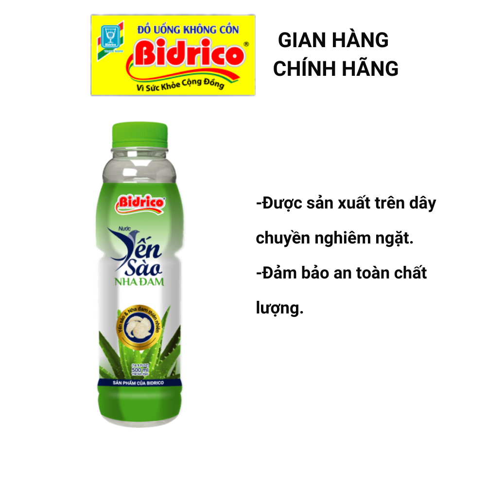 Nước Yến Sào Nha Đam Bidrico ( Thùng 24 chai 500ml )