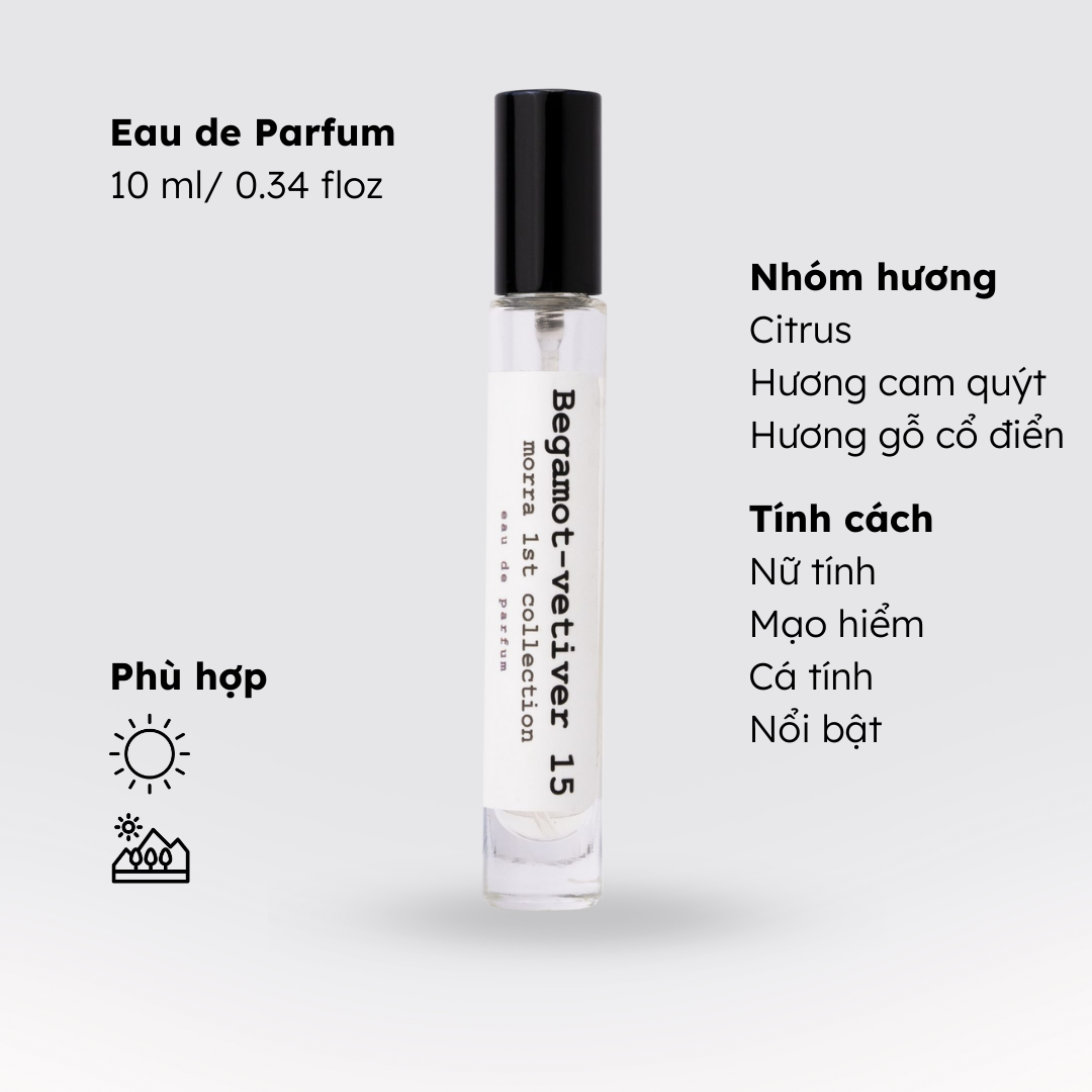 Nước Hoa Nam Nữ Chính Hãng Morra Begamot Vetiver 15 Nguyên Liêu Nhập Pháp Hương Trái Cây Cá Tính Tươi Mát, Lưu Hương Thơm Lâu