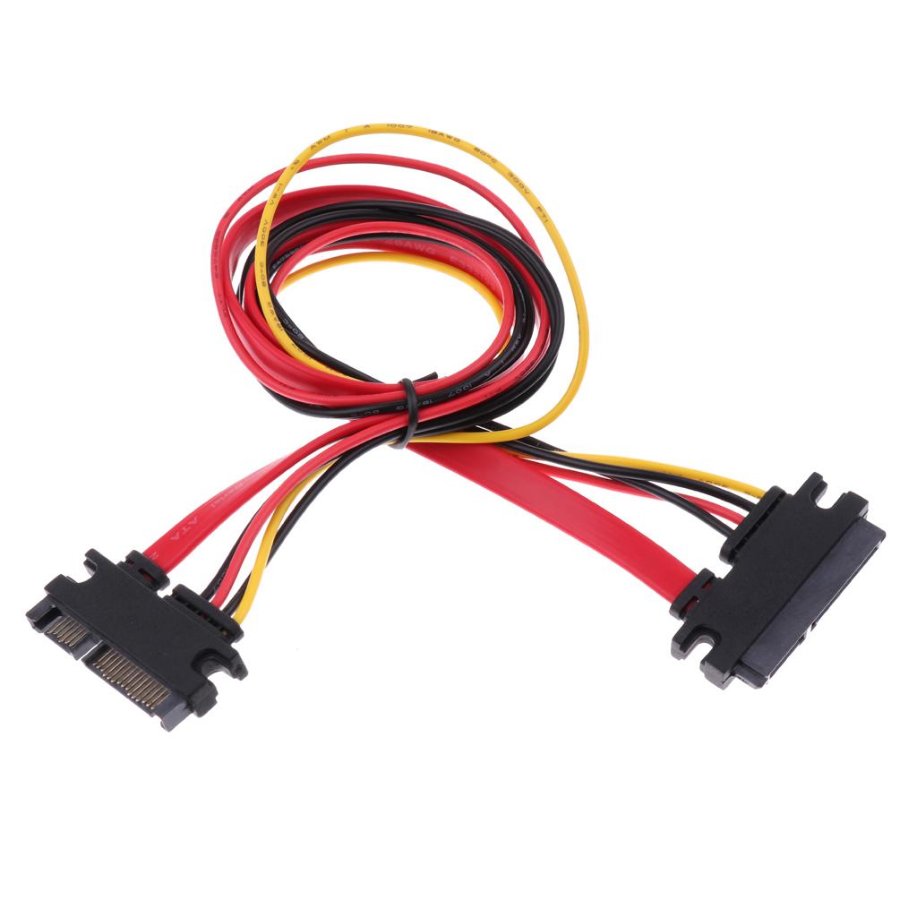 22-pin  Sata Male To Female Data And Power Combo Extension Cable 20''