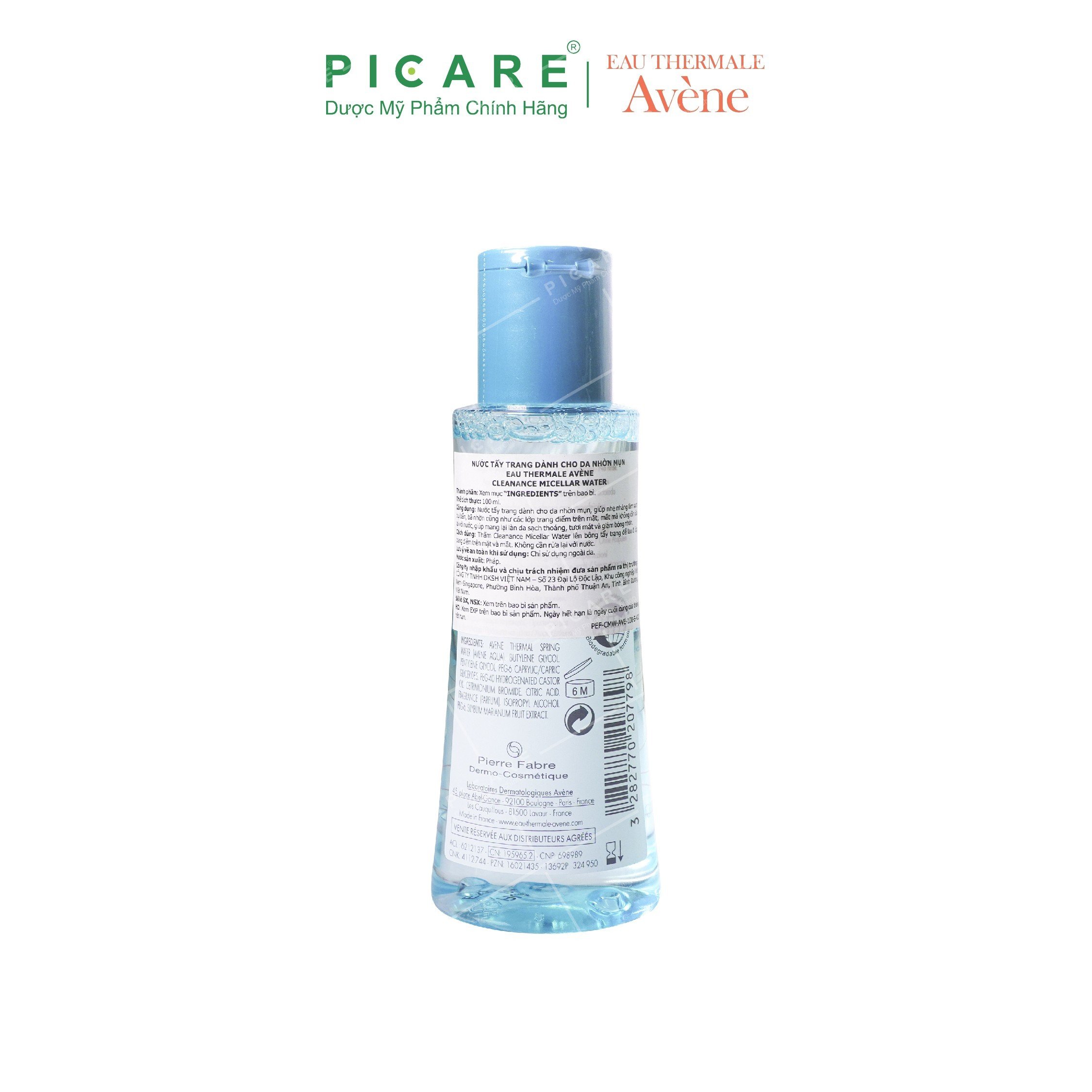 Nước Tẩy Trang Dịu Nhẹ Cho Da Dầu Mụn Avène Cleanance Micellar Water 100ml