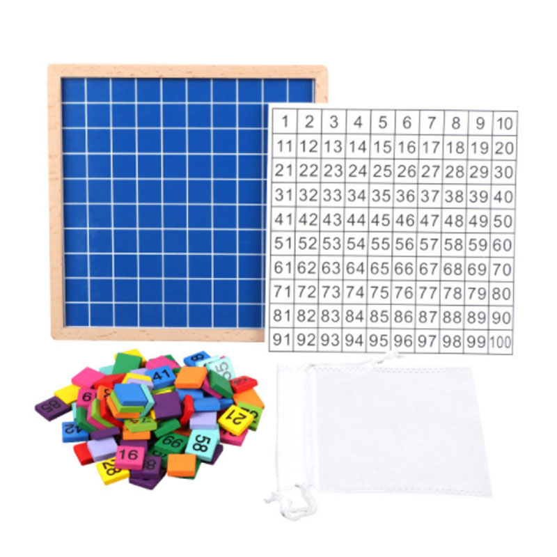 Bảng màu tập đếm 1-100 giáo cụ Montessori