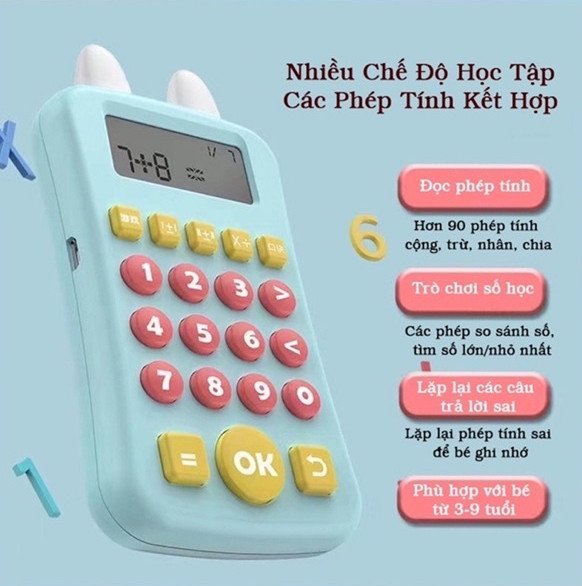 Máy Tính Cầm Tay Thông Minh Luyện Tính Nhẩm Cho Bé