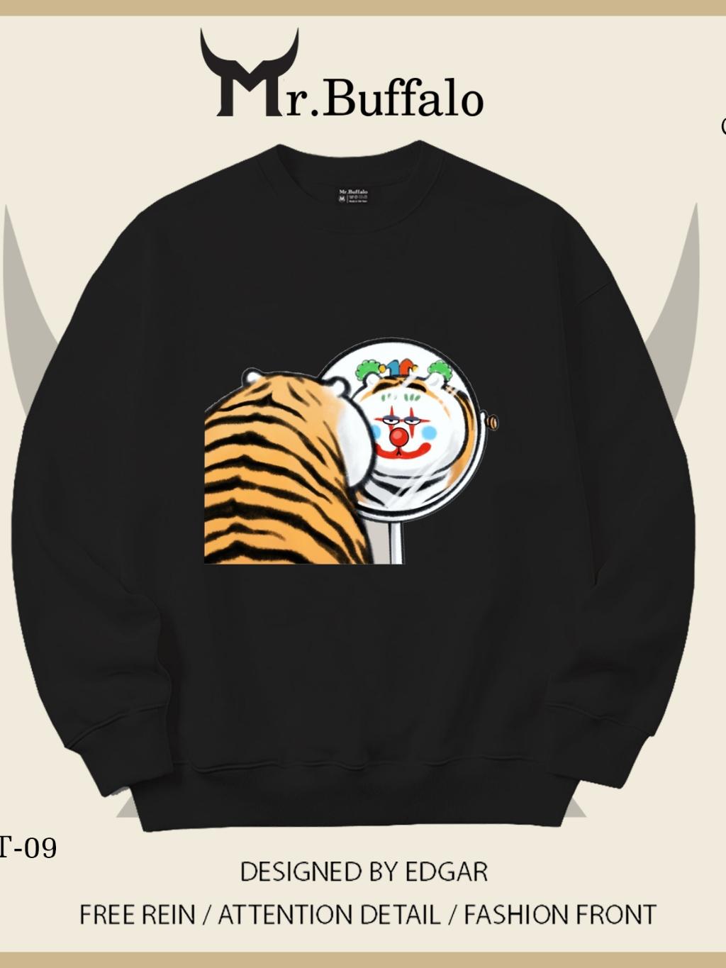 Áo Sweater Hổ, Rồng Vô tri Mr.Buffalo - VT04 Trắng