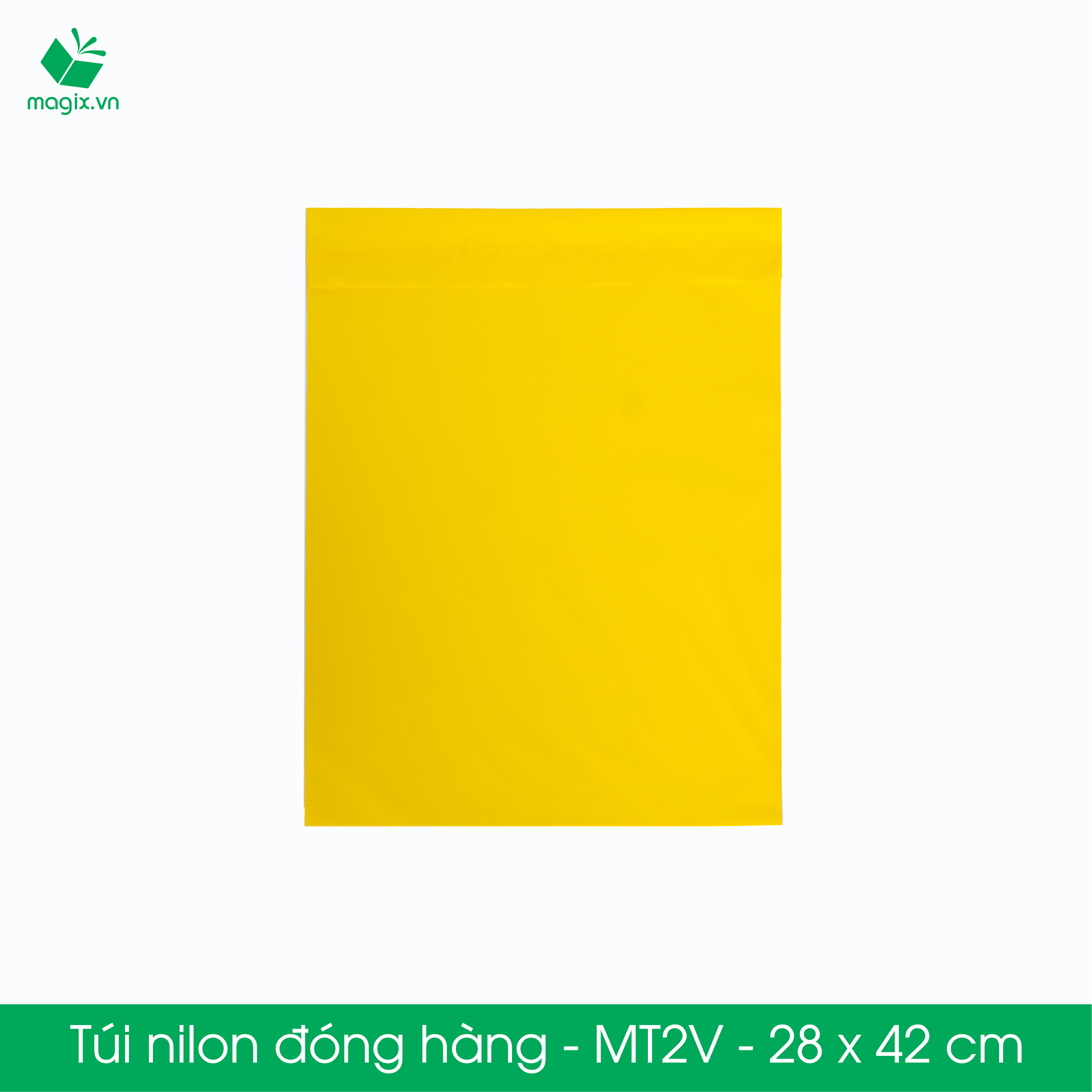 MT2V - 28x42 cm - Túi nilon gói hàng - 500 túi niêm phong đóng hàng màu vàng