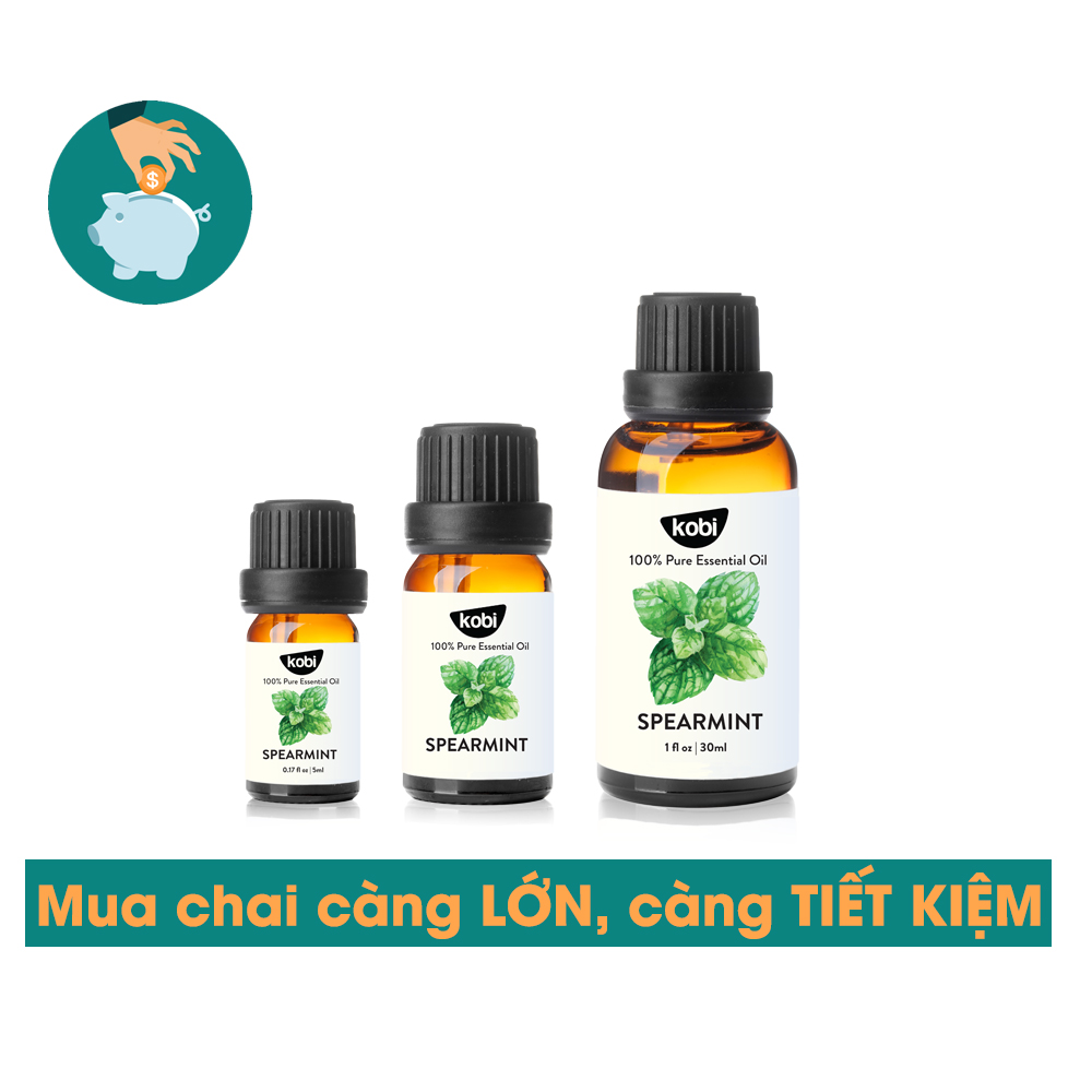 Tinh Dầu Bạc Hà Lục Kobi Nguyên Chất Dùng Xông Phòng, Giúp Đuổi Chuột, Khử Mùi Hiệu Quả