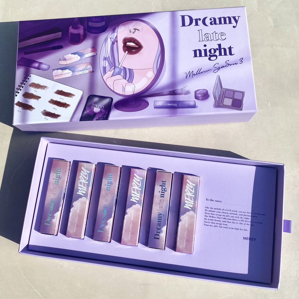 Set 6 Son Kem Lì Merzy Dreamy Late Night Mellow Tint 4g/thỏi