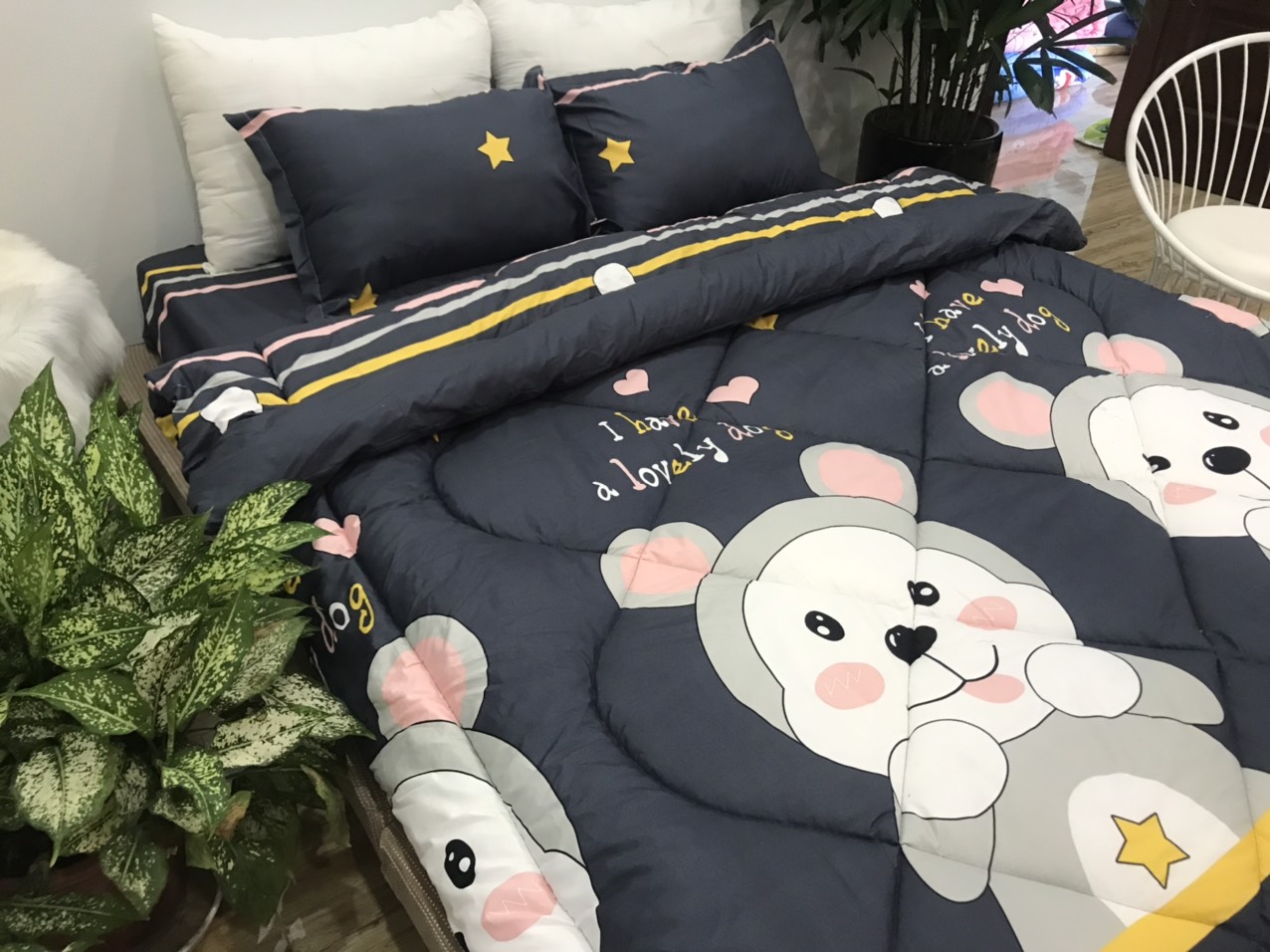 Bộ Chăn Phao 5 Món Mẫu Phao 30