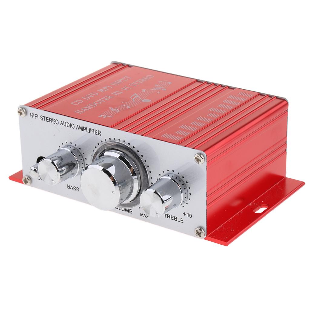 Ampli âm Thanh Nổi Mini Hi-Fi Ampli MP3 20W 12 V Cho Hệ Thống Gia đình ô Tô-Đỏ