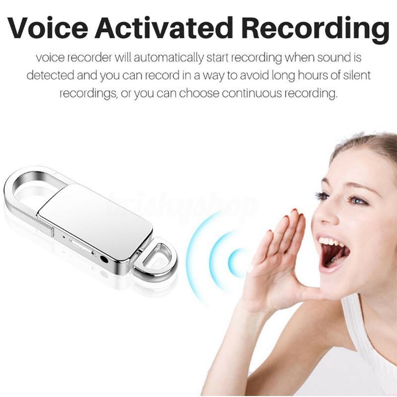 Máy Ghi Âm 32G Dạng Móc Khóa Kích Hoạt Giọng Nói Bí Mật MP3 Một Nút Giảm Tiếng Ồn