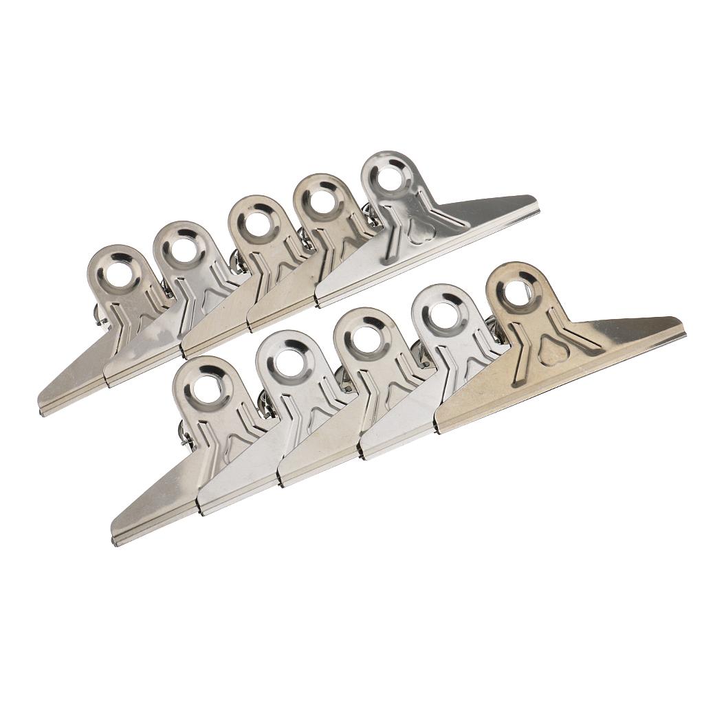 10 Miếng Bulldog Kẹp Chữ Kẹp Giấy Chất Kết Dính Kẹp Bạc 15 Cm
