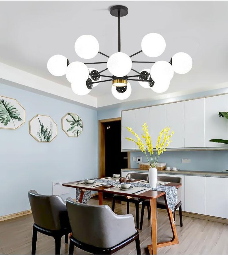 Đèn chùm ALIGA cao cấp hiện đại loại 12 bóng trang trí nội thất sang trọng - Kèm bóng LED chuyên dụng.