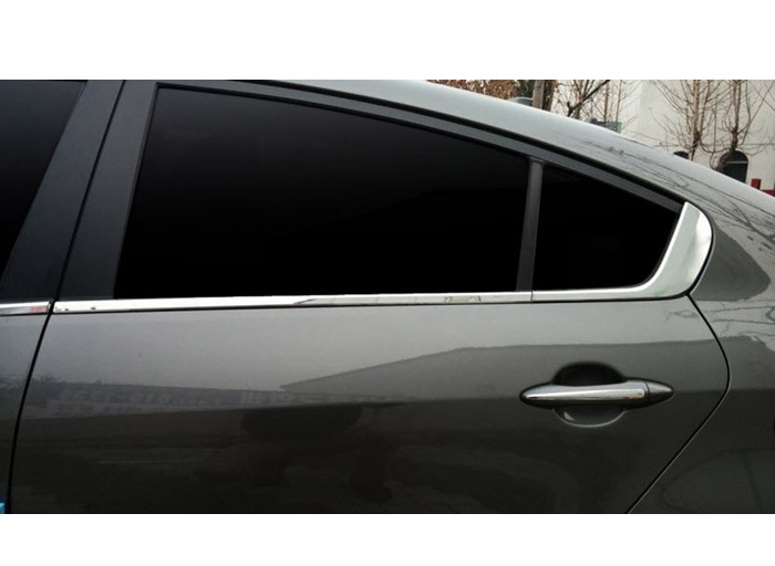 Bộ nẹp viền cong kính, chân kính INOX dành cho xe KIA Cerato 2016-2019
