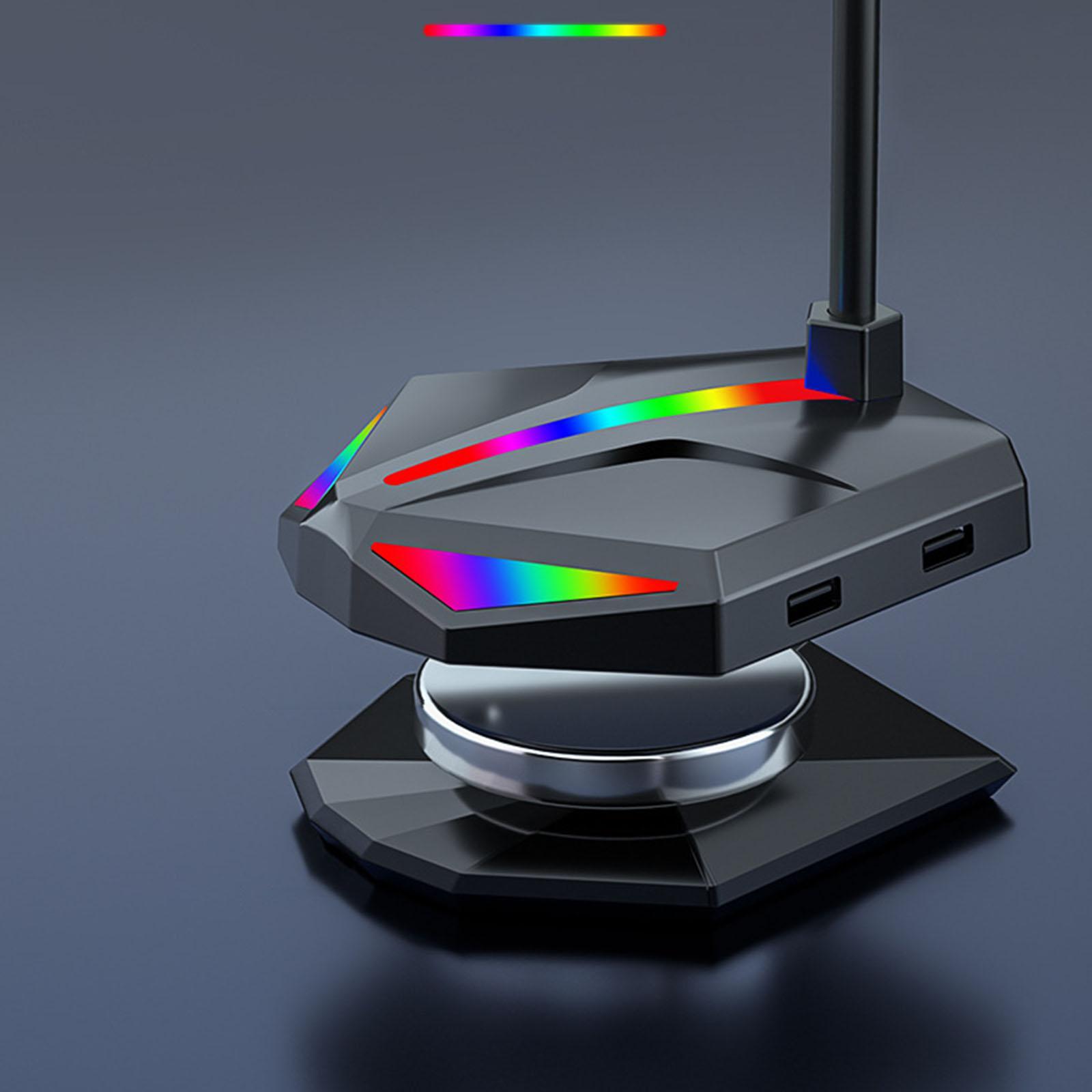 RGB Headphones Stand with USB Hub Headset Stand Display Bracket Headset Holder for Table