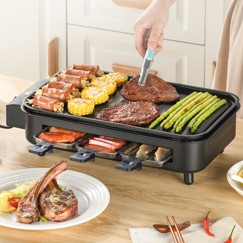 Bếp nướng điện BBQ, Bếp nướng điên không khói có vỉ nướng chống dính công suất 1800W