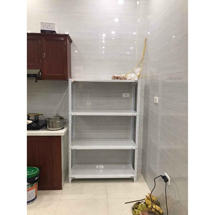 Kệ kho sắt v lỗ đựng đồ đa năng sơn tĩnh điện kích thước : Dài 120cm, Rộng 40cm, Cao 150cm gồm 4 tầng