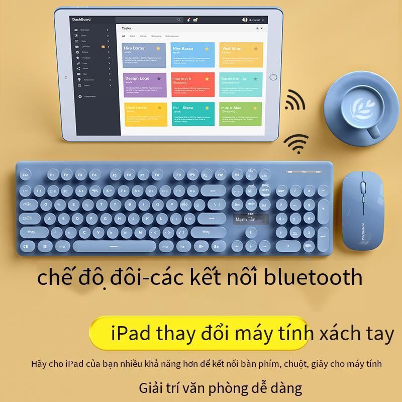 Giá đặc biệt Bộ bàn phím và chuột không dây có thể sạc lại Xinmeng N520 Bàn phím máy tính xách tay cô gái tắt tiếng hai chế độ Bluetooth