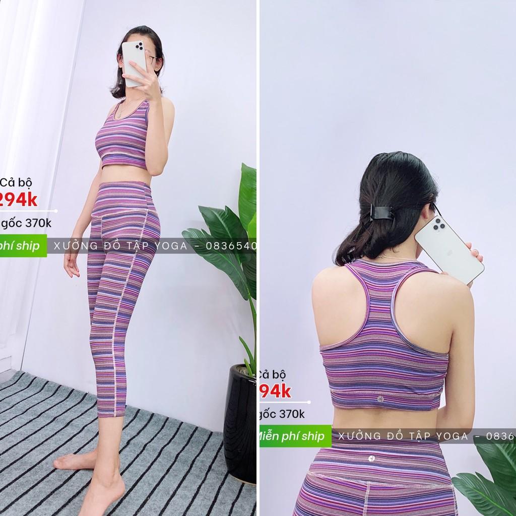 Ảnh thật 100% SALE SIÊU RẺ SET ĐỒ LỬNG TẬP Yoga, Gym, Aerobic - Bộ thể thao nữ lưng 3 lỗ LẺ SIZE S