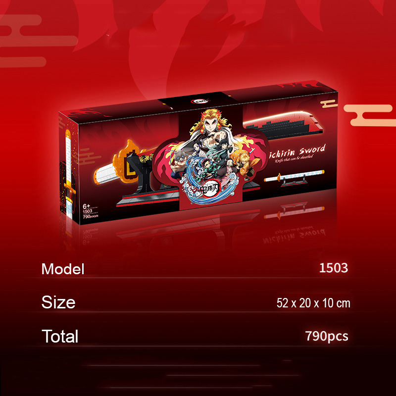 Đồ Chơi Lắp Ghép Xếp Hình Mô Hình Kiếm Viêm Trụ Của Rengoku Trong Demon Slayer 1503 Với 790 Mảnh Ghép