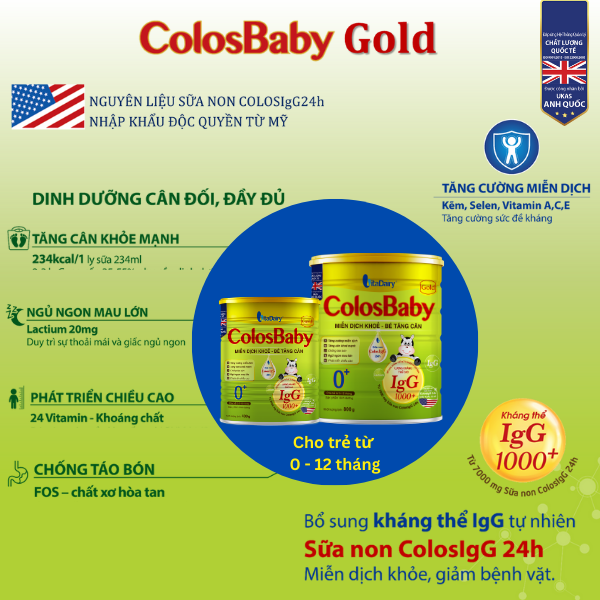 Sữa bột ColosBaby Gold 0+ 336g (Dạng Gói Tiện Lợi)