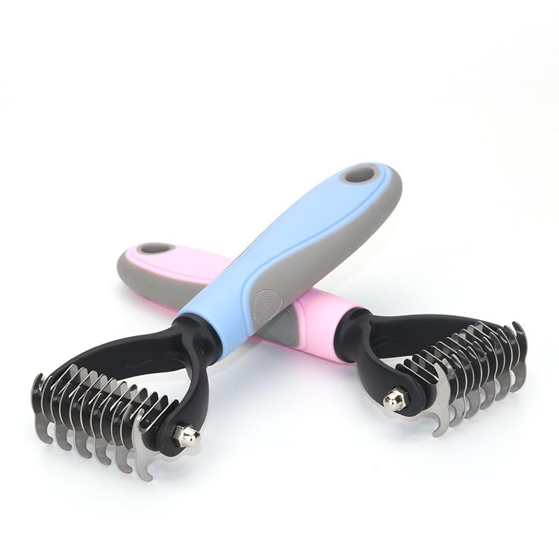 Mua Hair Removal Comb for Dogs Cat Detangler Fur Trimming Dematting  Deshedding Brush Grooming Tool For matted Long Hair Curly Pet - L-Blue tại  Ezihomeliving