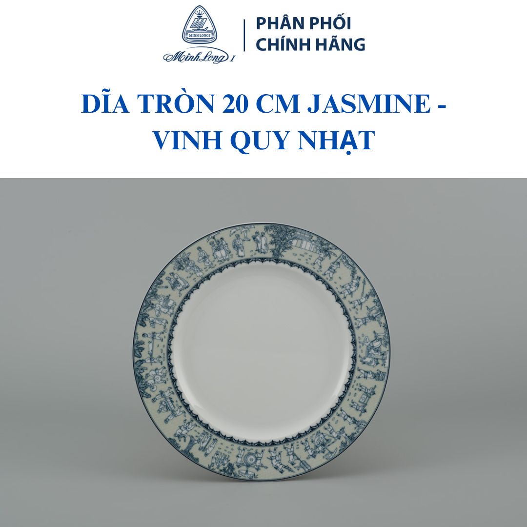 Dĩa tròn 20 cm – Jasmine – Vinh Quy Nhạt - Gốm sứ cao cấp Minh Long 1