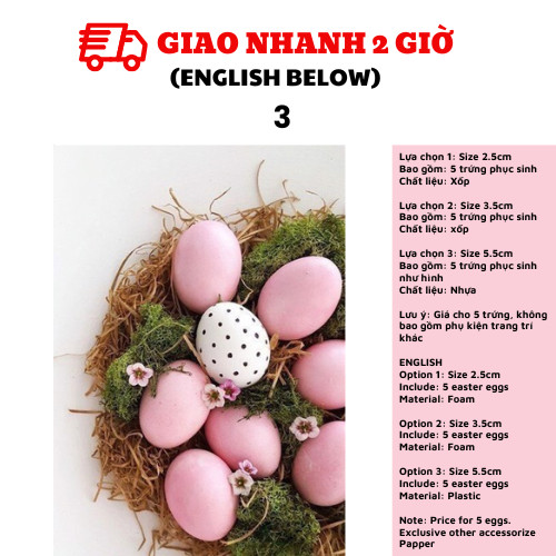 Bộ trứng trang trí lễ Phục Sinh Easter Eggs lps23