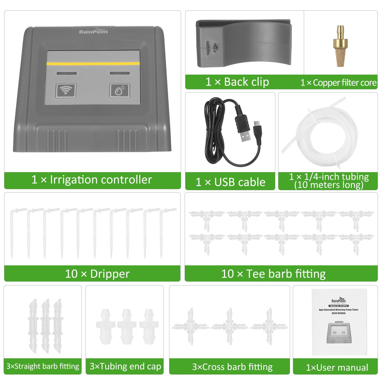 Hẹn giờ tưới có thể lập trình Wifi Bộ điều khiển tưới thông minh Hệ thống tưới tự động với ống nhỏ giọt Barb