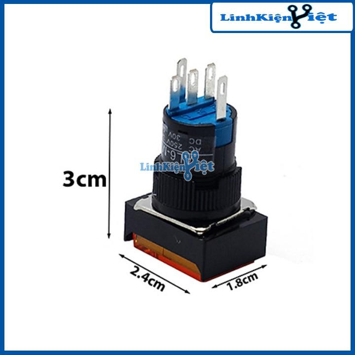 Nút Nhấn Đề Chữ Nhật 24VDC LA16J-11D Nhấn Nhả Có Đèn