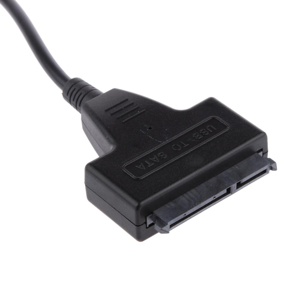 Dual USB 2.0 to SATA 15+7 Pin Data Power Cable Connector for 2.5'' HDD Driver