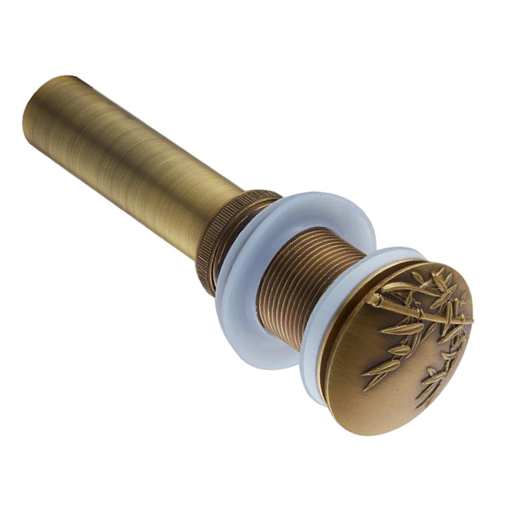 Bathroom Sink Up Drain Assembly without Overflow, Durable, Bamboo