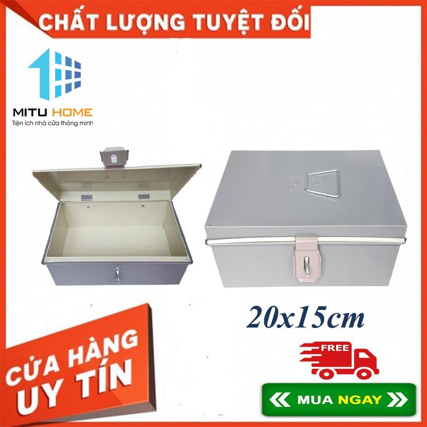 Hòm tôn nhỏ đựng tiền 20x15cm( Màu ngẫu nhiên)