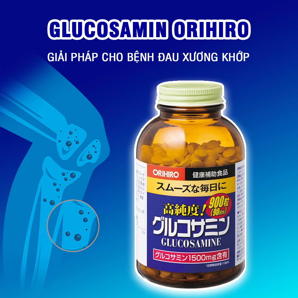 Viên uống bổ xương khớp Glucosamine Orihiro 900 viên tăng cường tái tạo sụn khớp bổ sung vitamin và khoáng chất cho cơ thể JN-OR-GLU01