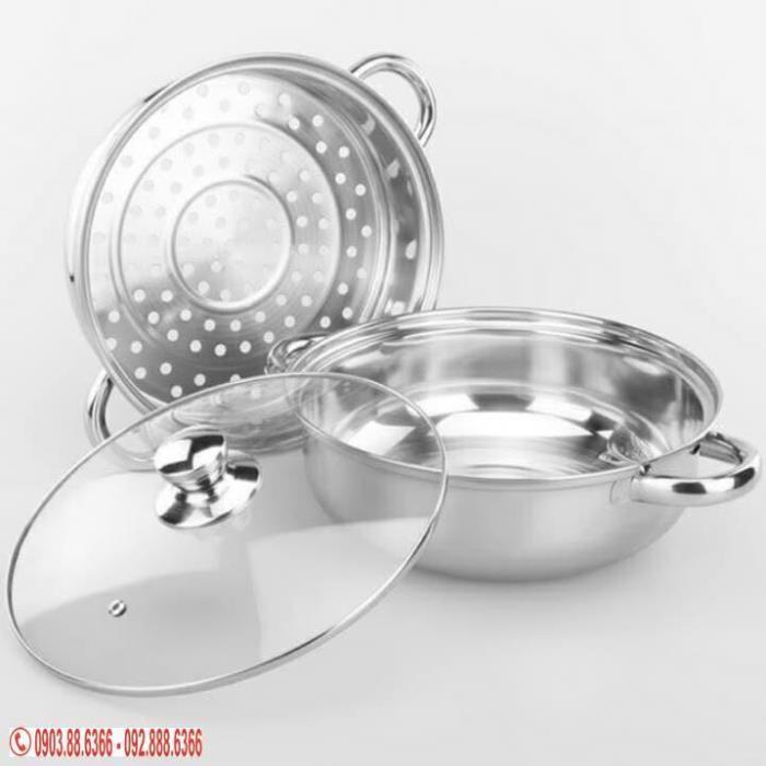 Nồi Hấp Inox 2 Tầng Pot Size 28Cm - Hàng Chất Lượng