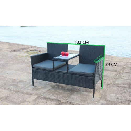 WEGO Bộ sofa ngoài trời bằng mây nhựa/ Bàn ghế sân vườn – GHẾ 2 NGƯỜI NGỒI