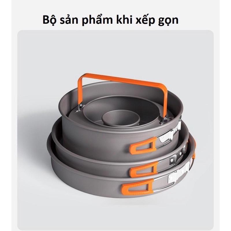 Bộ nồi nấu ăn dã ngoại BSWOLF-SK066-B3 Chất liệu hợp kim nhôm, gọn nhẹ tiện dụng. Chống dính. An toàn với thực phẩm