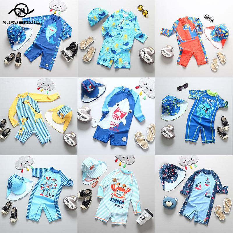 Áo phao tập bơi cho Trẻ Em 1 Đồ Bơi Trẻ Em cho Bé Trai Tắm trẻ em Phù Hợp với Tay Dài CHỐNG TIA UV Cho Bé đồ bơi Bé Trai